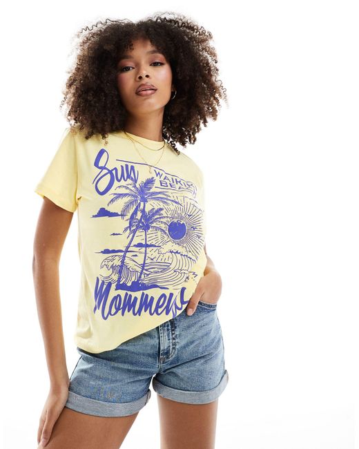 Str - t-shirt à imprimé summer kiss Stradivarius en coloris Blue