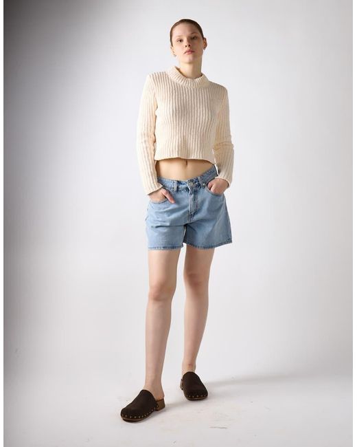 Glamorous Blue High Waist Rigid Denim Short