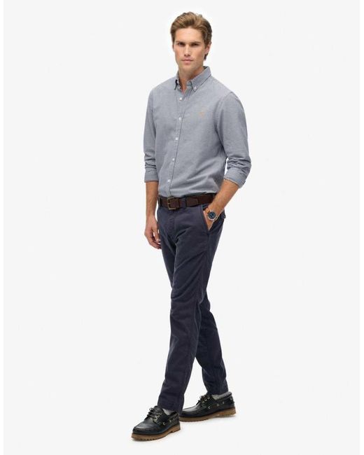 Superdry Blue Utility Chino Trousers for men