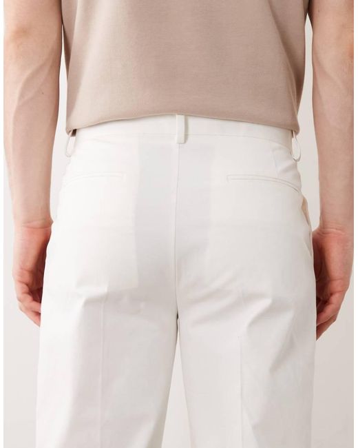 ASOS White Tailored Cotton Rich Straight Leg Chino Trousers for men