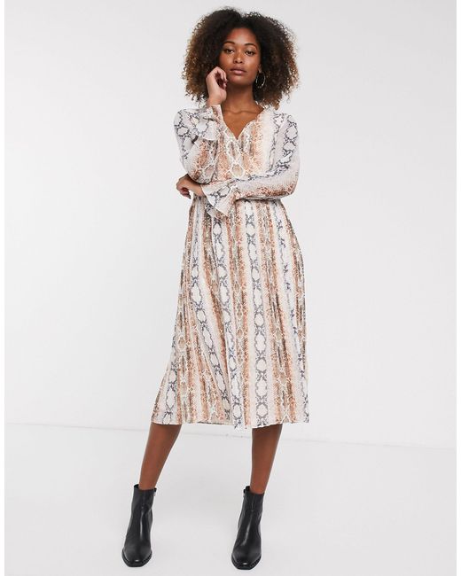 snake print smock dress
