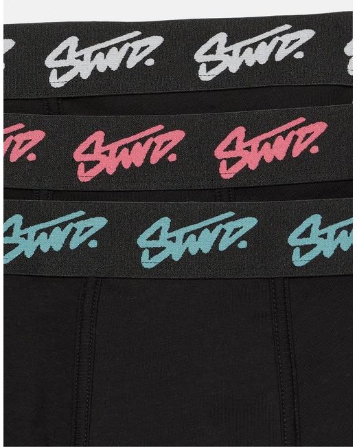 Pull&Bear Black Pack Of 3 Boxers for men