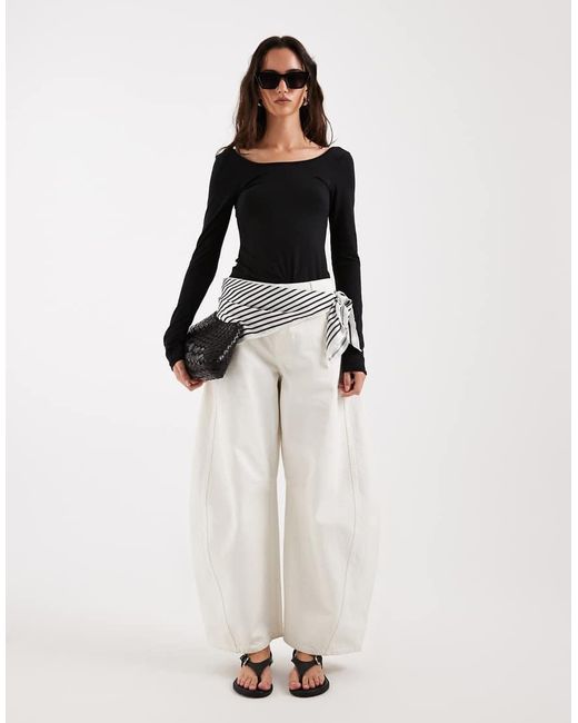 & Other Stories Black Long Sleeve Slim Fit Top With Thumb Holes