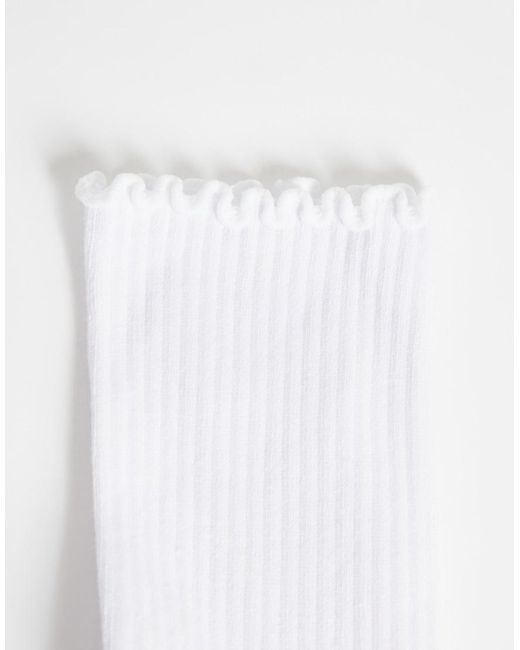4505 Natural 3 Pack Non Slip Grip Lettuce Edge Pilates Crew Socks