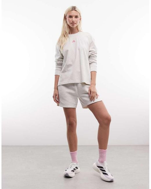 Adidas Originals White Three Stripes Studio Long Sleeve Top