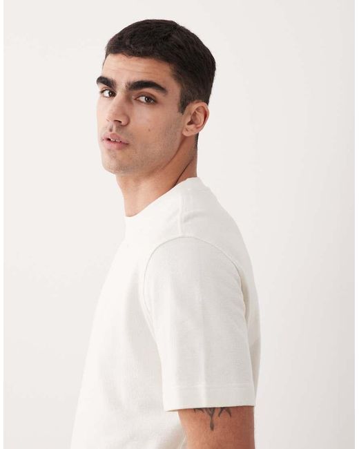 Mango White 100% Cotton Relaxed Fit T-shirt for men