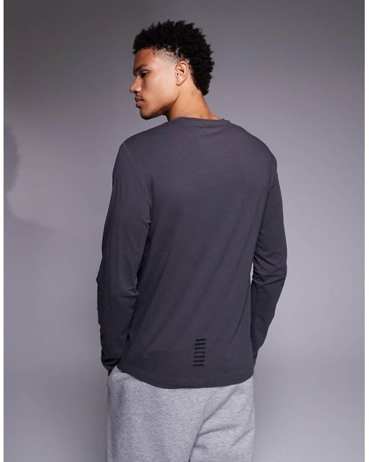 EA7 Blue Armani Train Core Logo Long Sleeve T-shirt for men