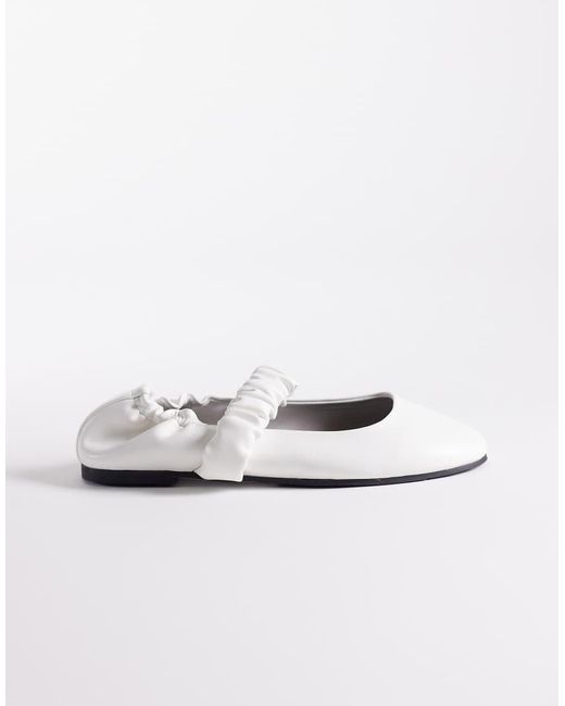 ASOS Black Lira Scrunch Detail Mary Jane Ballets