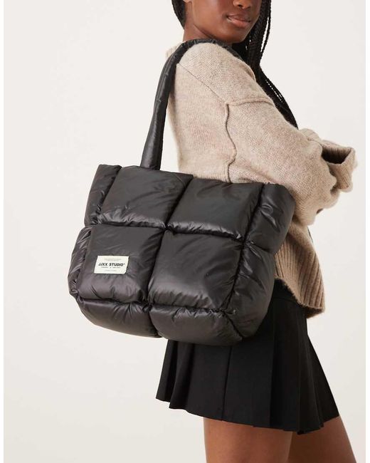 JJXX Black Quilted Tote Bag