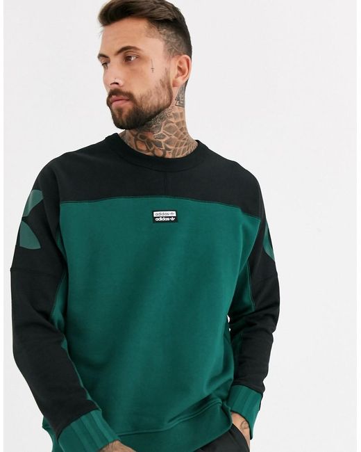 Adidas Originals – Vocal – es Sweatshirt mit Logo-Print auf dem Rücken in Green für Herren