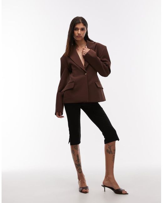ASOS Brown Sculpted Cinch Waist Blazer