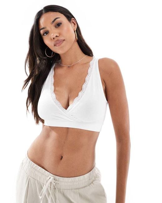 Mama.licious White Mamalicious Maternity 2-pack Nursing Sleep Bra With Lace Trim