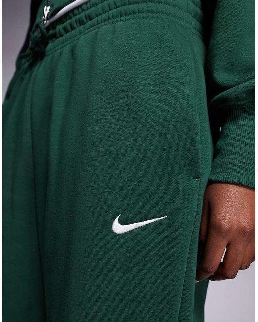 Nike Green Phoenix Fleece High Waisted Oversized Cuffed joggers