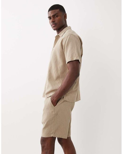 Jack & Jones Natural Co-ord Textured Shorts for men