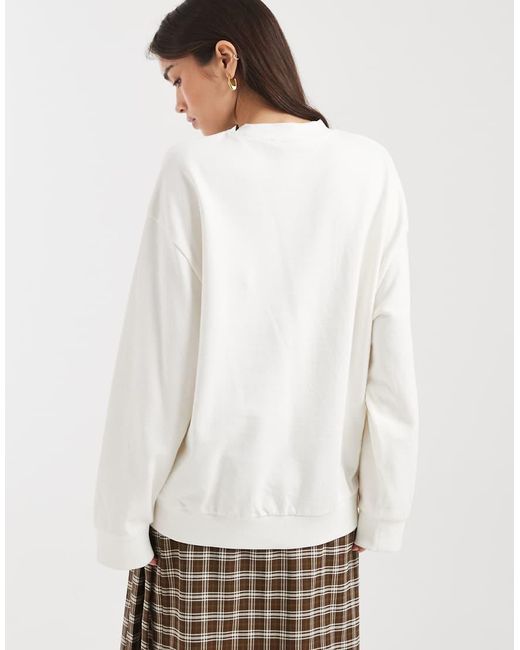 ASOS White Oversized Sweatshirt With Pilates Studio Graphic