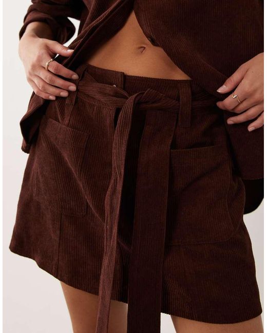 ASOS Brown Corduroy Mini Skirt