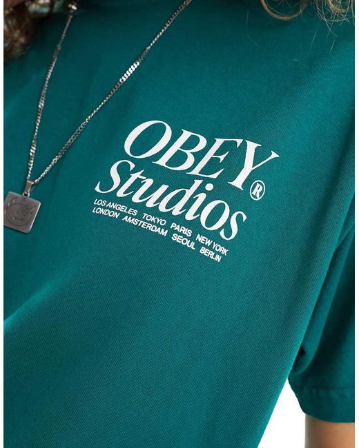 Obey Blue Unisex Heavy Weight Studios T-shirt