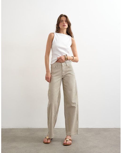 TOPSHOP White Cinch Low Rise Relaxed Jean