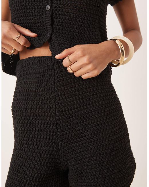 Gina Tricot Natural Co-Ord Knitted Crochet Shorts