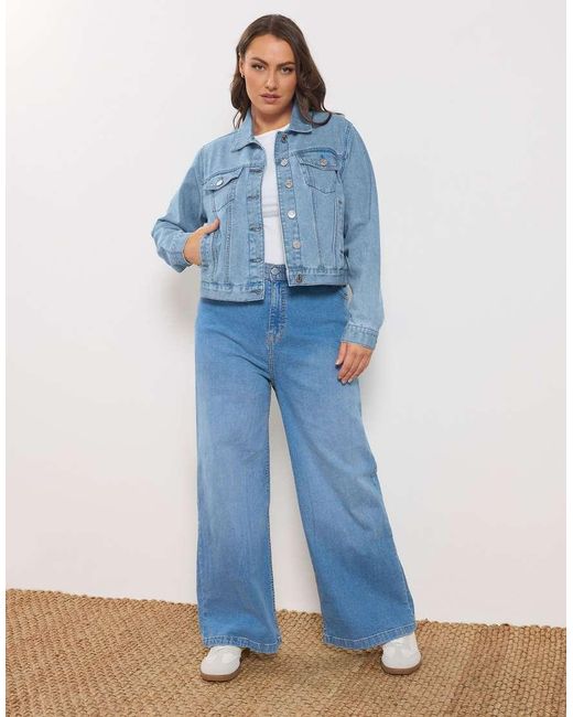 Yours Clothing Blue Denim Jacket