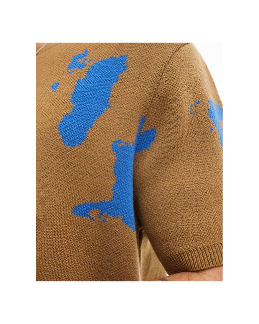 Camiseta holgada con cuello redondo y patrón efecto tie dye ASOS de hombre de color Blue