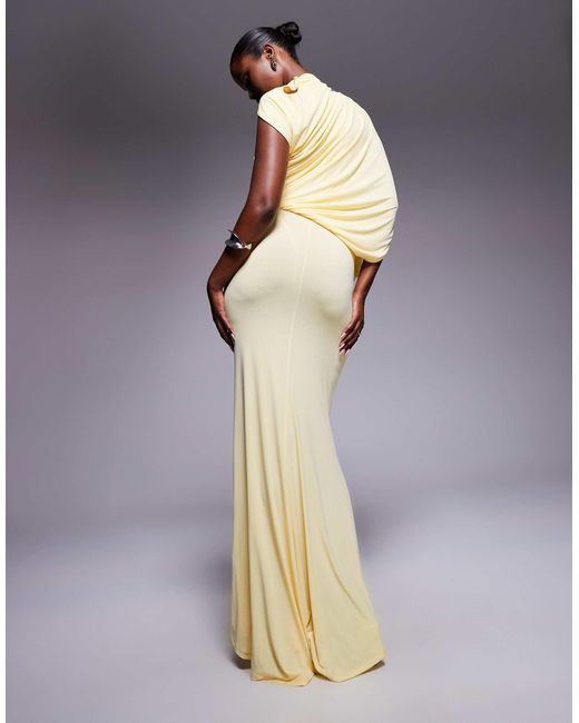ASOS Yellow – drapiertes maxikleid
