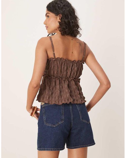 ASOS Blue Festival Textured Babydoll Top
