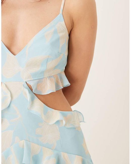 Pretty Lavish White Cut-out Ruffle Maxi Dress