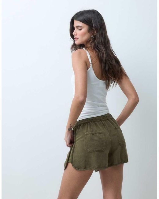 ASOS Natural Pull On Short With Pocket Detail Co-ord