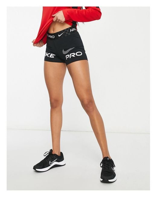 Nike Black Nike Pro Training Dri Fit 3 Inch Booty Shorts