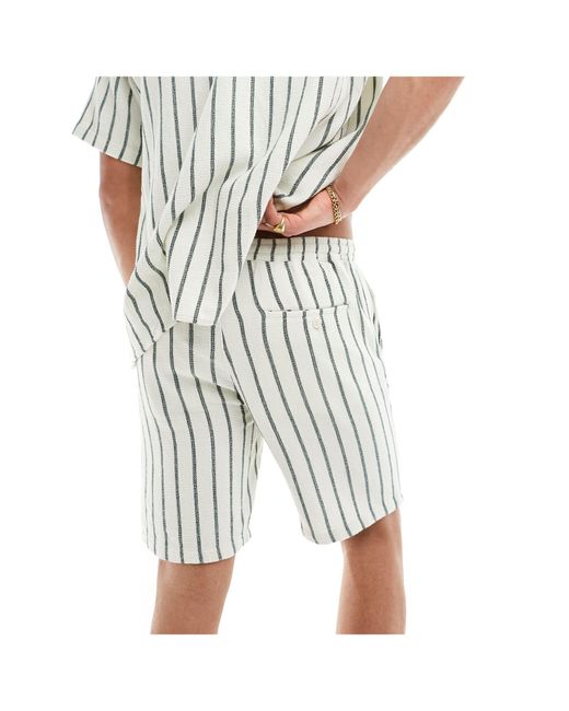 SELECTED White Textured Shorts for men
