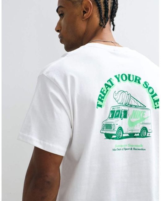Nike Green Ice Cream Van Graphic Back Print T-Shirt for men
