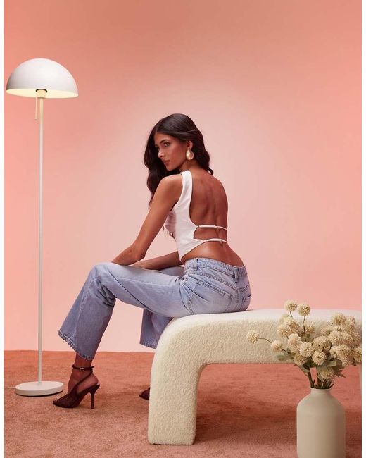 Oh Polly White Khai Choker-detail Bandeau Top