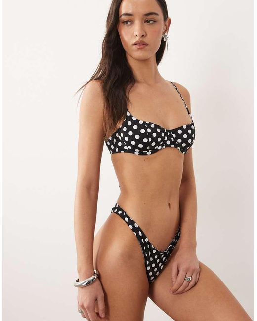 Mango Black Polka Dot Bikini Bottoms