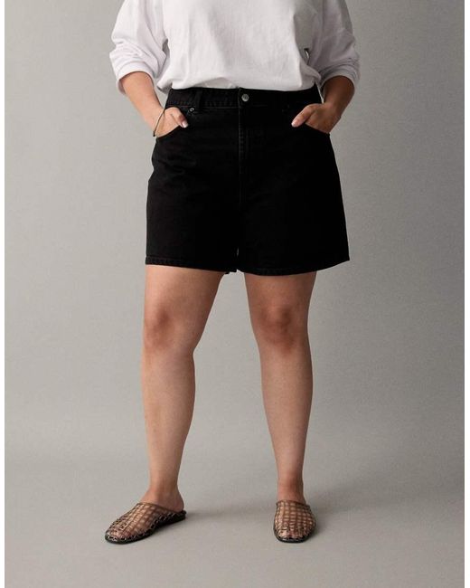 ASOS Black Asos Design Curve Denim Dad Short