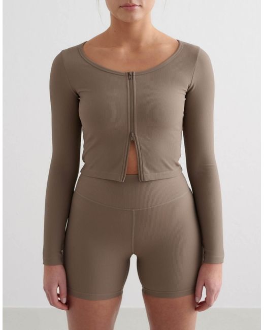Aim'n Brown – gerippte performance-strickjacke