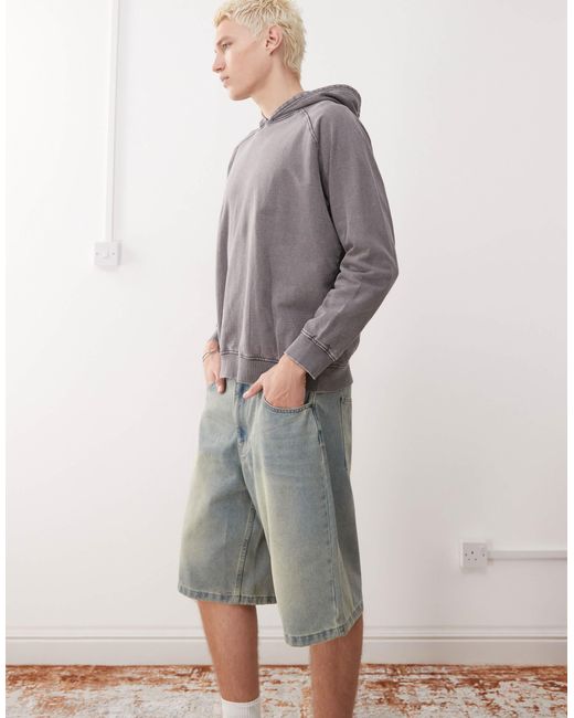 Karlkani – og – weite denim-jorts in Gray für Herren