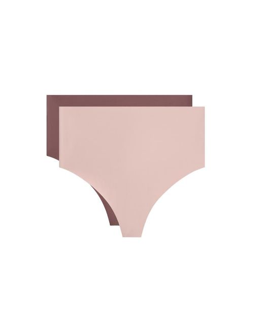Oysho Pink 2 Invisible Polyamide Blend Medium-support High-rise Thongs
