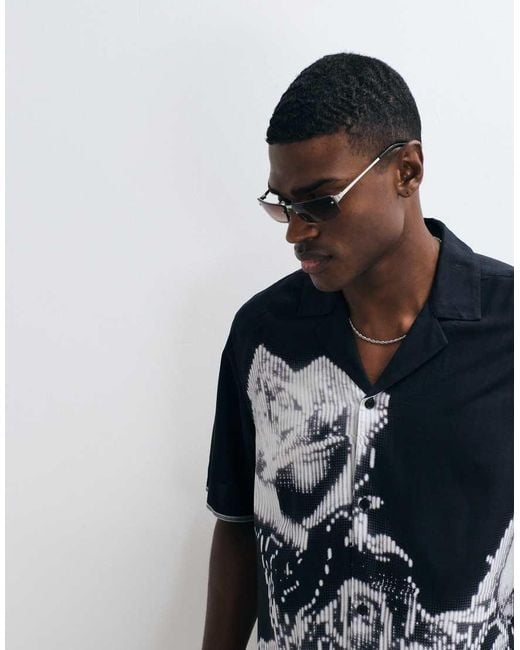 Vertere Berlin Blue Morph Viscose Shirt for men