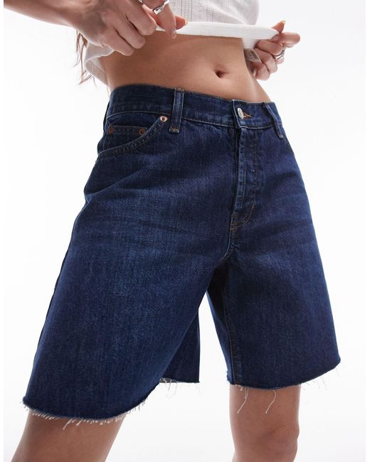 TOPSHOP Blue – locker geschnittene jeans-jorts