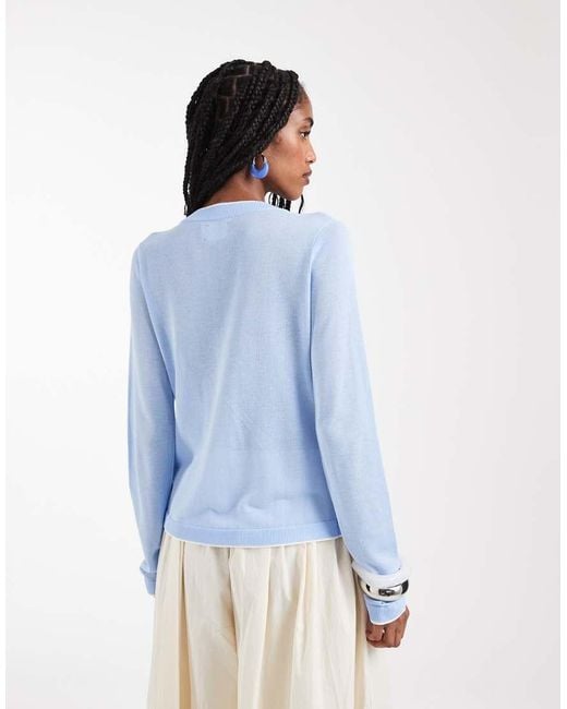 ASOS Blue Double Layered Cardigan