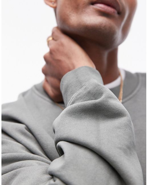 Topman – oversize-sweatshirt in Gray für Herren