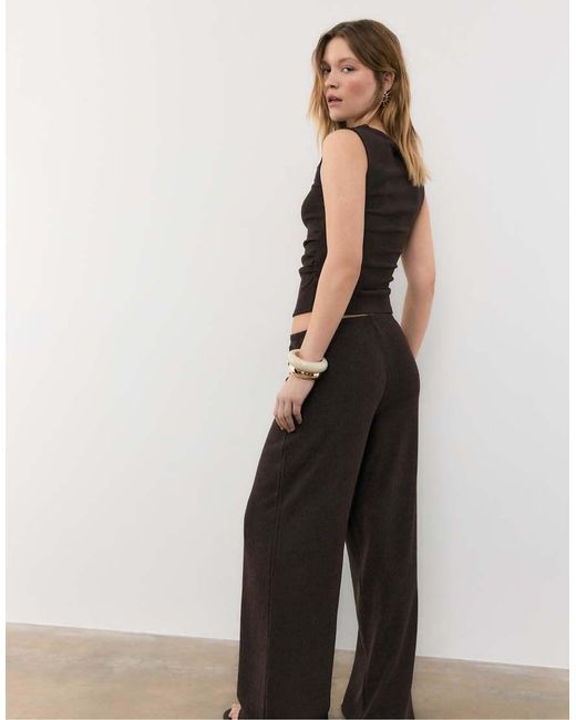 Stradivarius Black Flowing Creased-effect Trousers