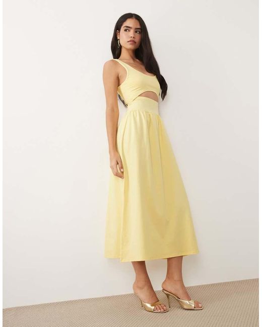 ASOS Natural Cut Out Detail Maxi Dress