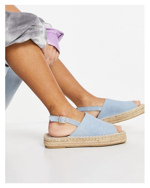 South Beach Blue Espadrilles With Back Strap