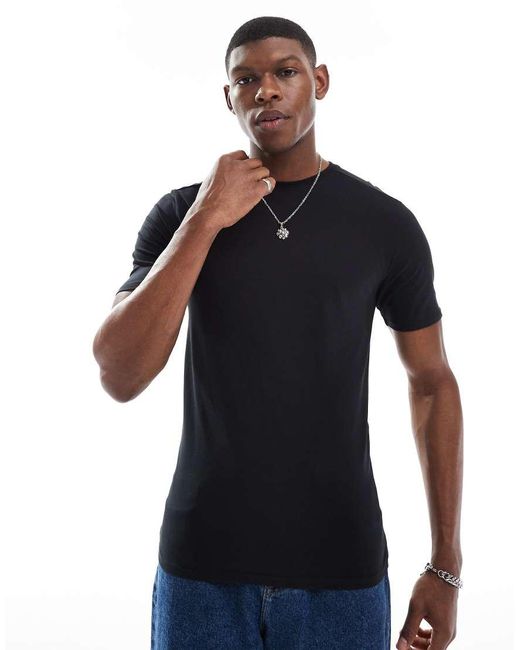 River Island Blue Muscle Fit T-shirt for men