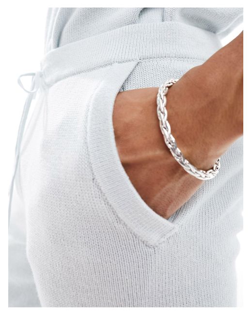 ASOS – mittelschwere shorts aus baumwollstrick in White für Herren