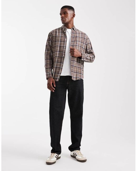 Jack & Jones Geruit Overhemd in het Brown voor heren