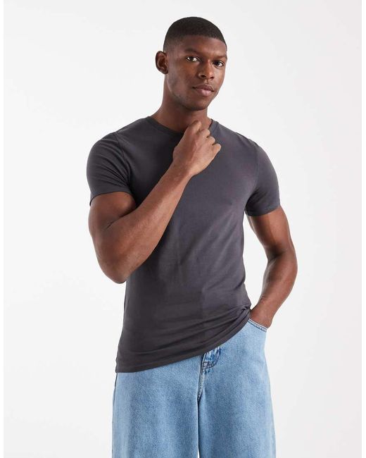 ASOS Basic Muscle-Fit T-Shirt in het Blue voor heren