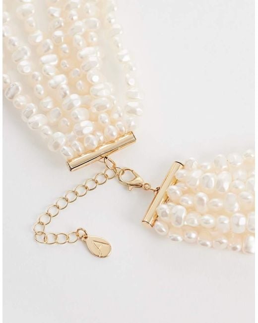 Accessorize White Irregular Faux Pearl Layered Necklace